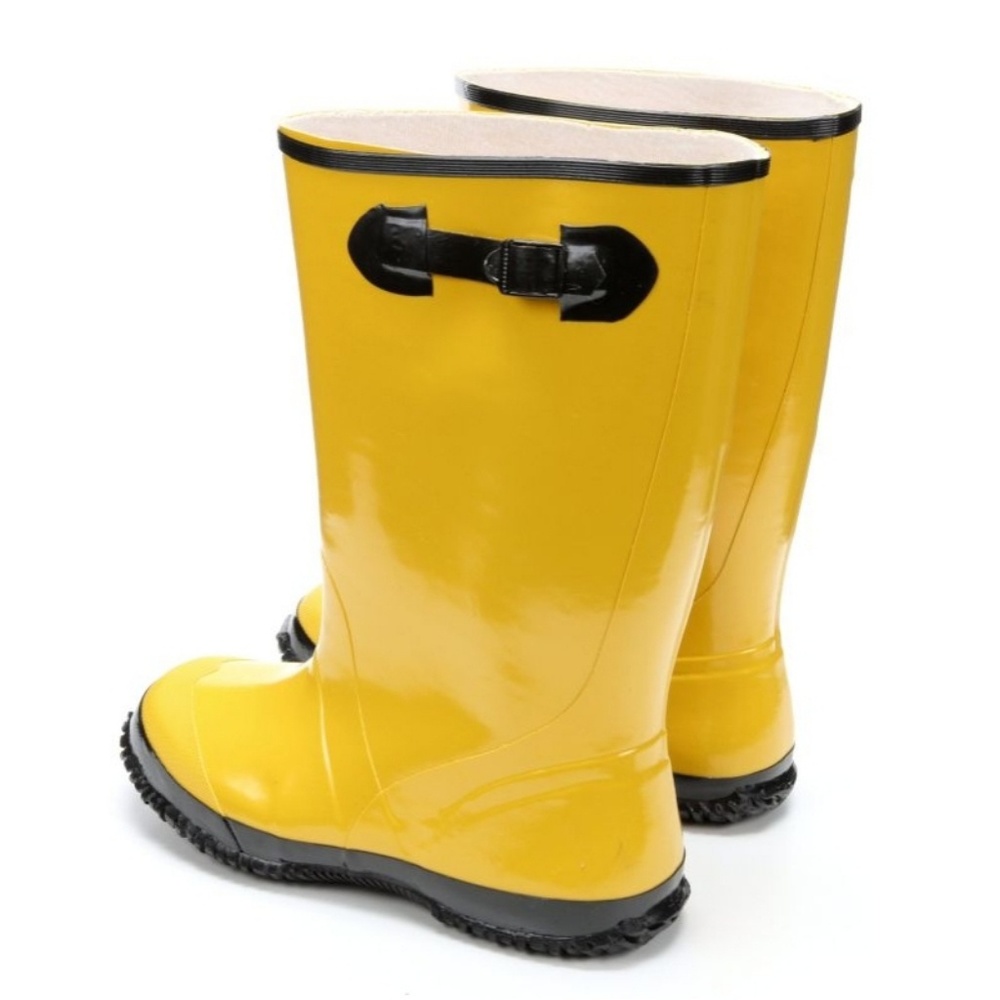 Lined Yellow Rubber Boots Slush Construction Rain - Picture 4 of 7